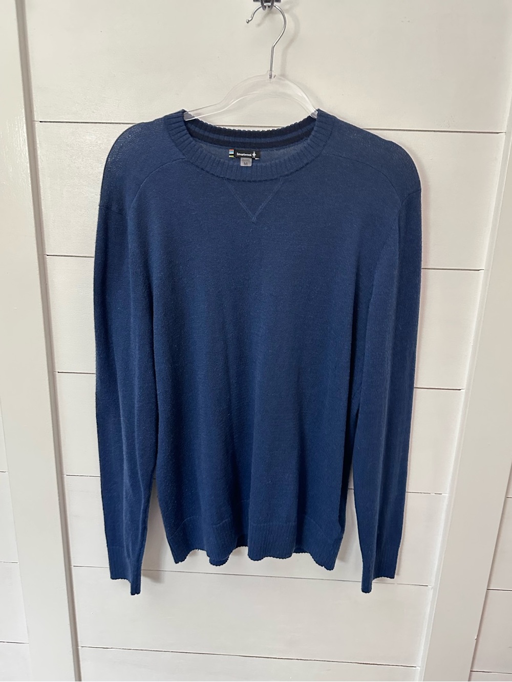 Smartwool M Men blue crew neck long sleeve merino wool layering sweater gorpcore - Picture 2 of 10